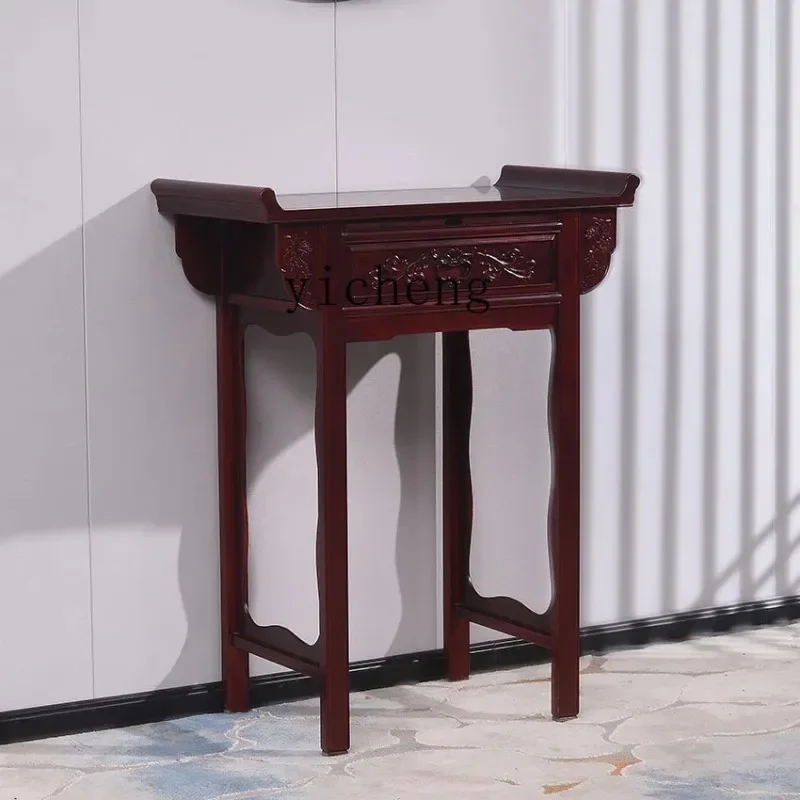 DSA  Household African Sandal Wood Altar Altar Solid Wood Incense Burner Table Buddha Shrine Chinese A Long Narrow Table