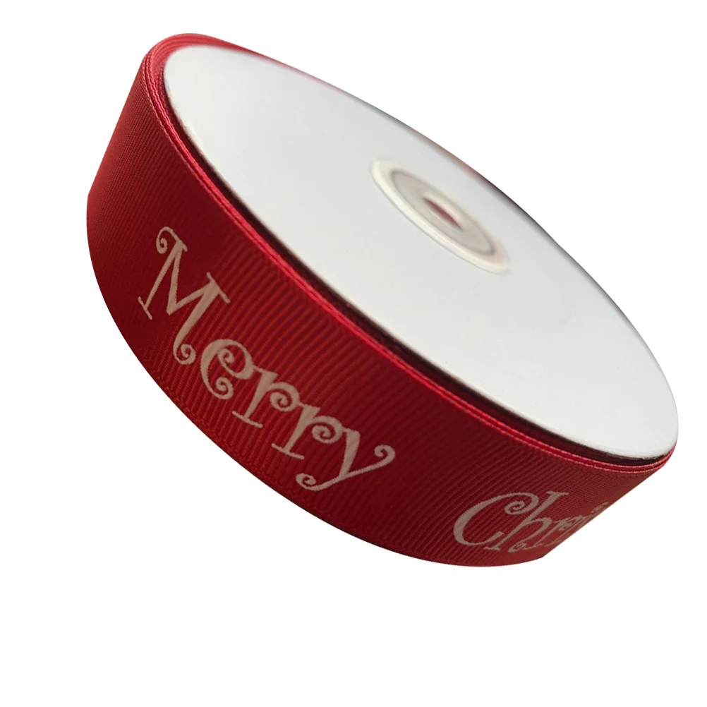 

50 Yards Christmas Ribbon Red Polyester Craft Trim For Gift Wrapping Party Decoration Cake Holiday Diy Home Decor Streamer