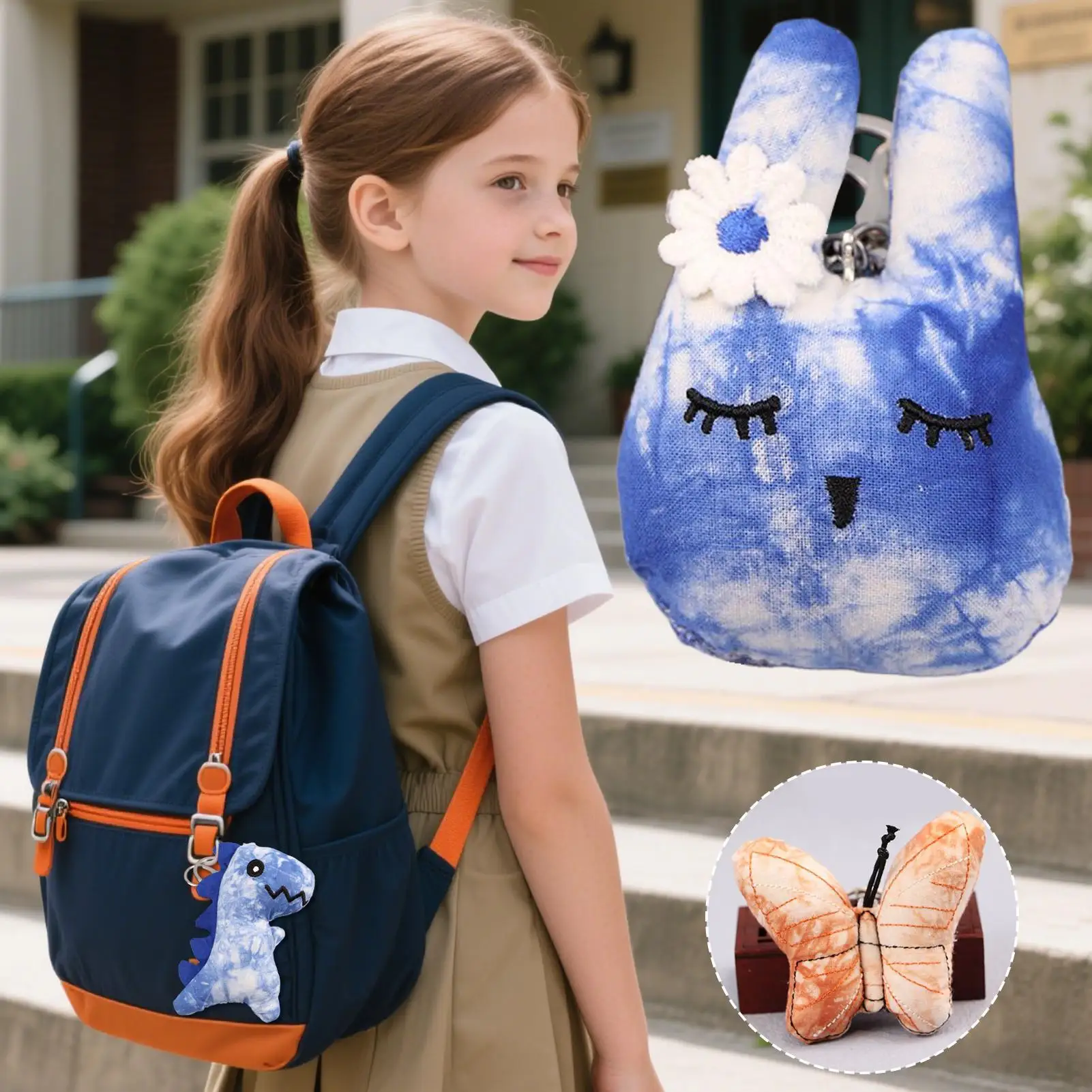 Dinosaur Plush Keychain Cute Girls Backpack Keychain Women Bag Accessory For Halloween Valentines Daily Collection Christmas Car