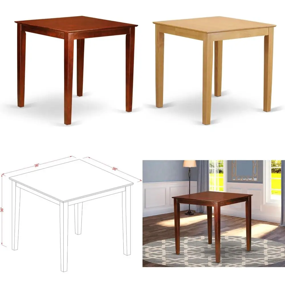 "Meja Counter Tinggi Pub Square PBT-BRN-T, 36x36 Inci, Coklat untuk Ruang Kompak"