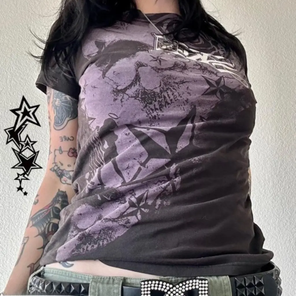 

Новая женская облегающая футболка с короткими рукавами, весенний топ с персонализированным принтом в европейском и американском стиле для