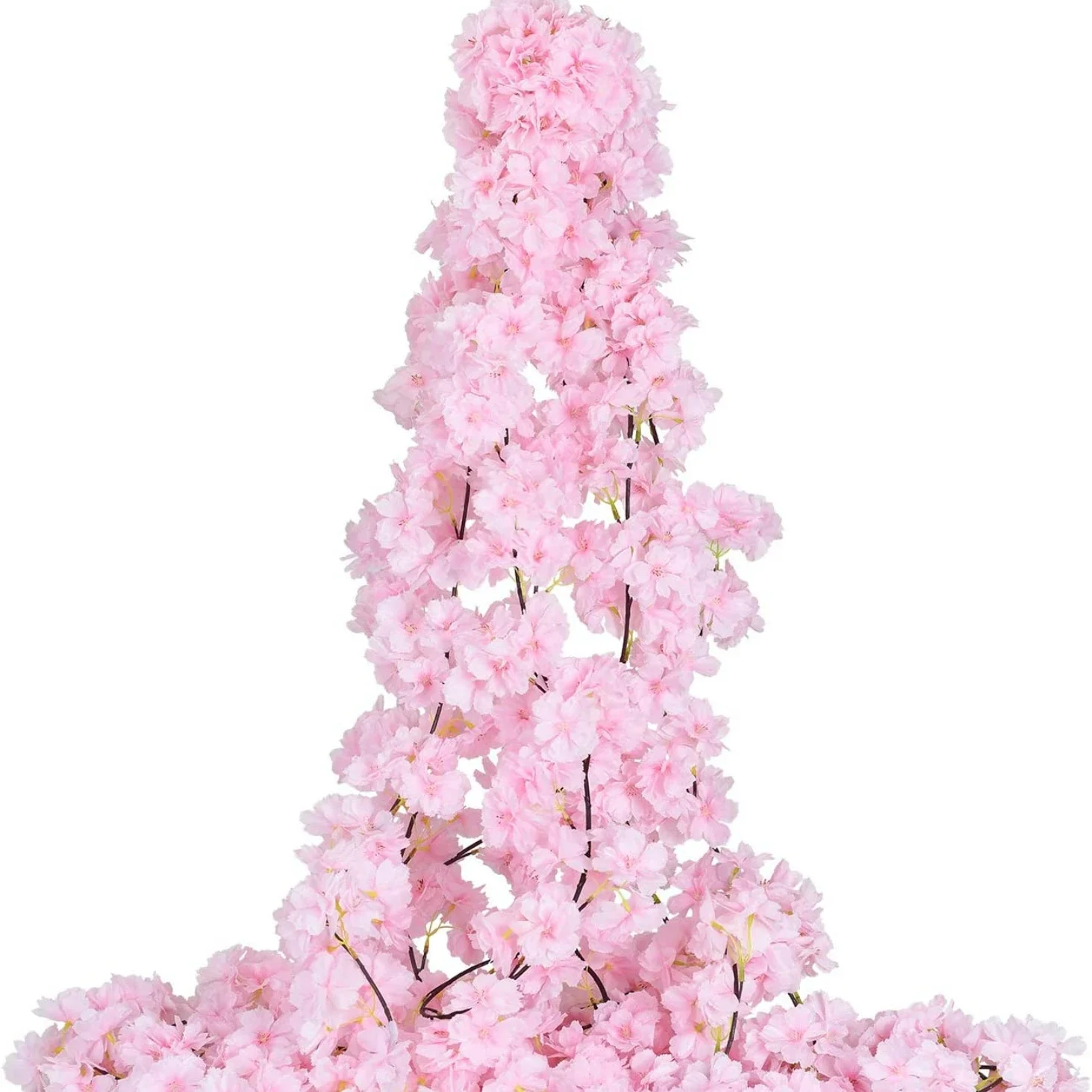 1.8M 135 Head Artificial Cherry Blossom Rattan Hanging Vine Cherry Blossom Flowers Garland for Home Garden Wedding Party Decor