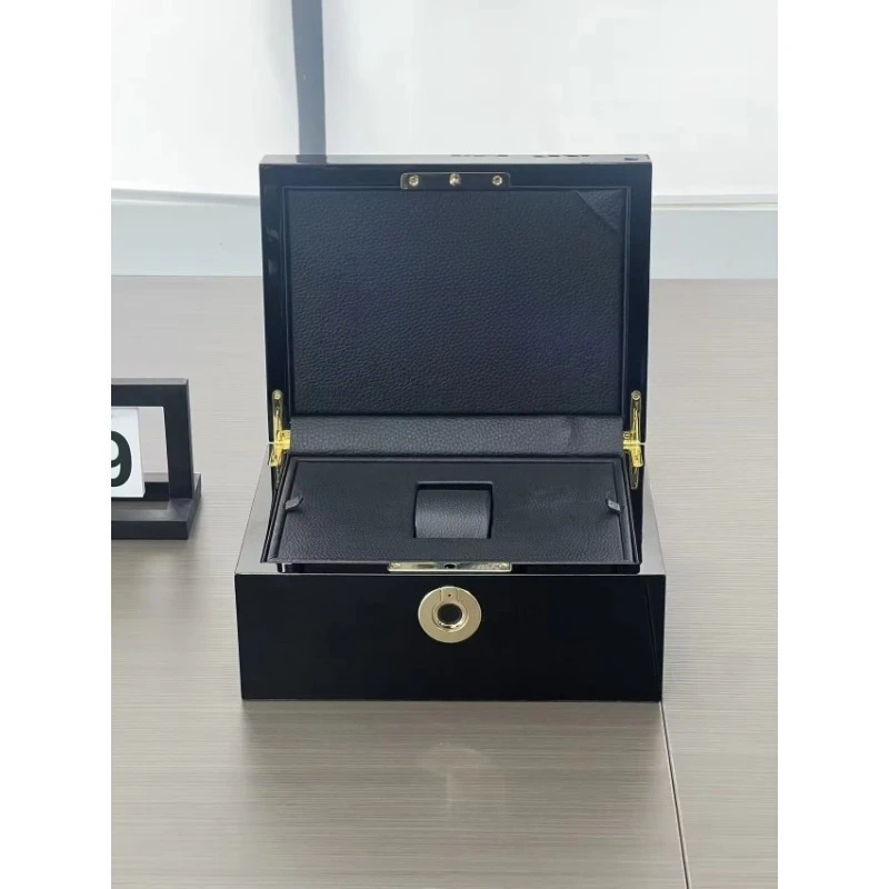 Premium Black Watch Box Lockable Design for Safe Keeping, Suitable for Home & Travel