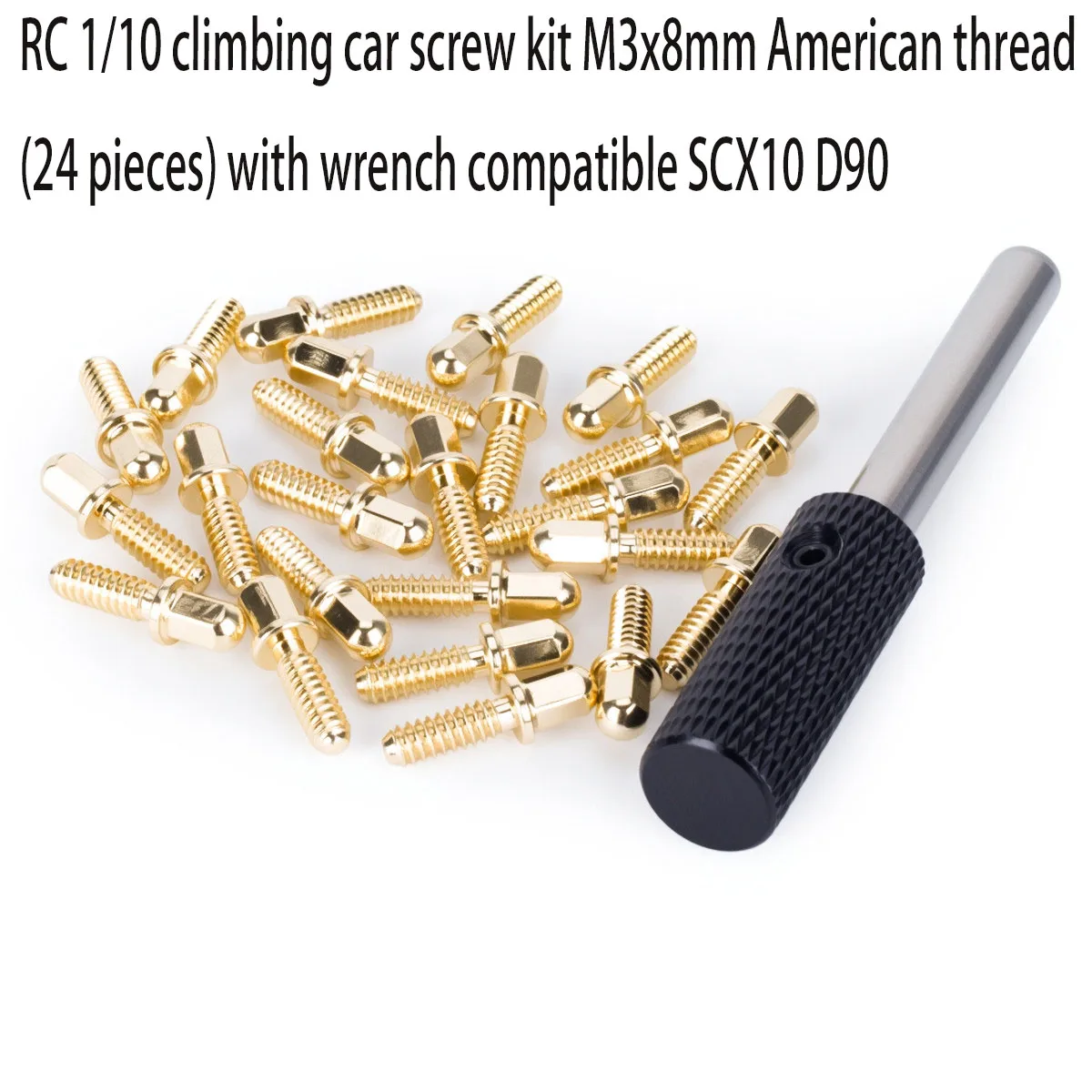 1/10 climbing car screw kit M3x8mm American thread (24 pieces) with wrench compatible SCX10 D90
