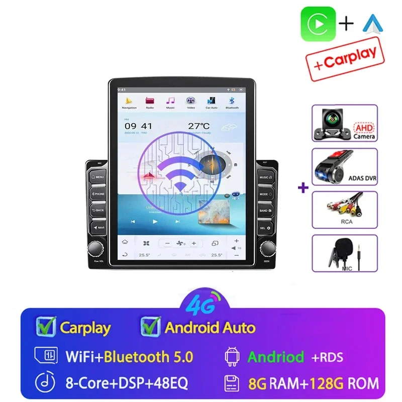 2 Din Android 15 Auto Universele Autoradio multimedia video Speler voor Tesla Type 9.7 inch Stereo Carplay 2din GPS navigatie