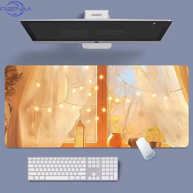 Warm Sunset Beach Landscape Mouse Pad, Non‑Slip Waterproof Mouse Mat for Daily Office Gaming