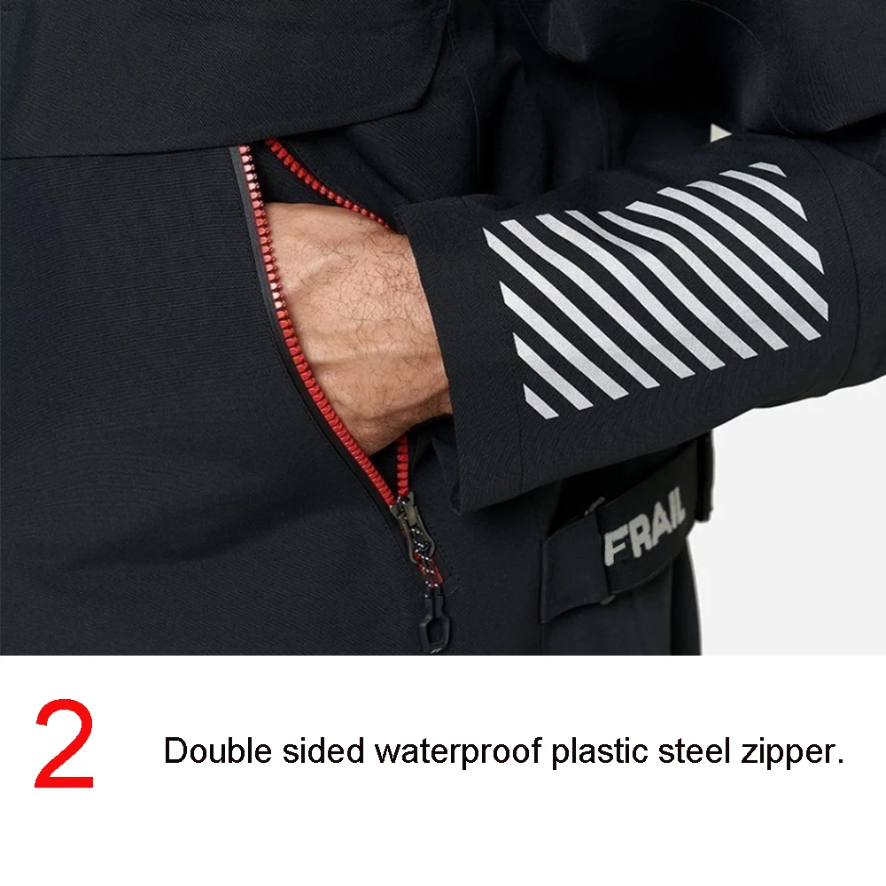 Wasserdichte Windjacke für Herren, Outdoor-Sport-Hardshell-Jacke zum Angeln, Kajakfahren, Segeln, winddichter Regenmantel zum Bergsteigen – Detail 14