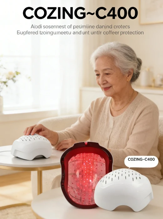 Traumatic Brain Injury  Recovery Light-COZING-C400  LED Helmet for Post-Concussion Syndrome, Dizziness Cognitive Fatigue Relief