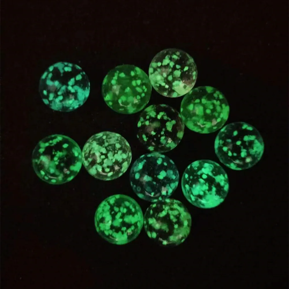 Diameter 16mm, 10 pieces, non-porous, luminous glass beads, fish tank glass ball decoration, colored transparent crystal beads