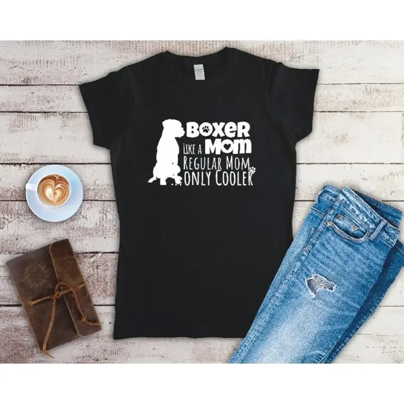Boxer Mom Like A Regular Only Cooler Ladies Fitted T Shirt