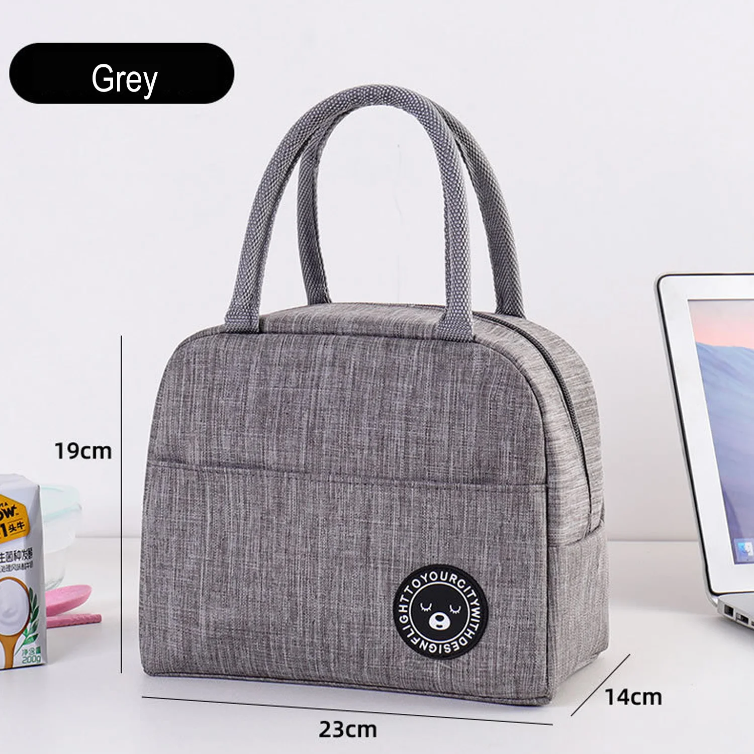 Waterproof Thickened Lunch Bento Box Bag for Workers & Students Hand- Held Meal Carrier Oxford Material Portable Food Storage