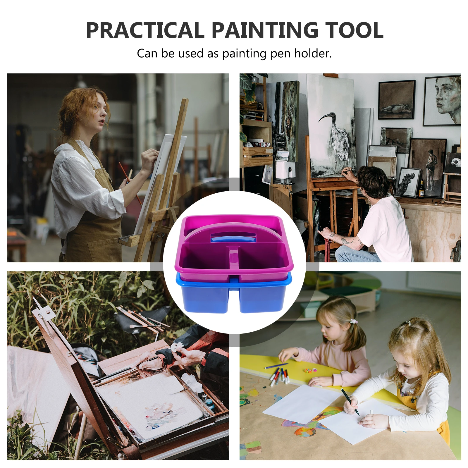 

Tool Painting Storage Basket Brush Holder for Artist Accessories Marker Organizer Child
