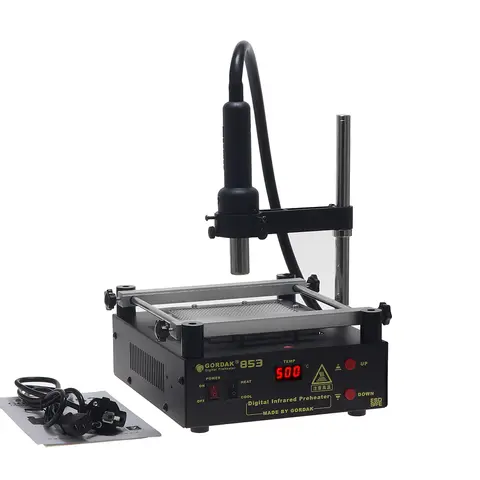Gordak 853 하단 가열 예열 스테이션 PCB 예열기 납땜 스테이션 BGA 재작업 스테이션 전화 수리 도구 YIHUA 853A EU