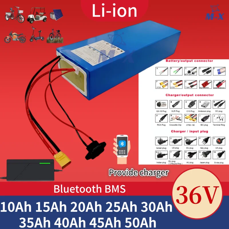 

36V 10Ah 15Ah 20Ah 25Ah 30Ah 35Ah 40Ah 45Ah 50Ah Lithium ion Battery for 500W 800W 1000W 1500W Two wheelers Citycoo