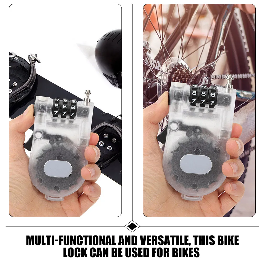2Pcs Bike Lock Steel Wire ABS Material Multi-Function Password Lock for Bicycle Motorcycle Scooter Snowboard Luggage Anti-Theft