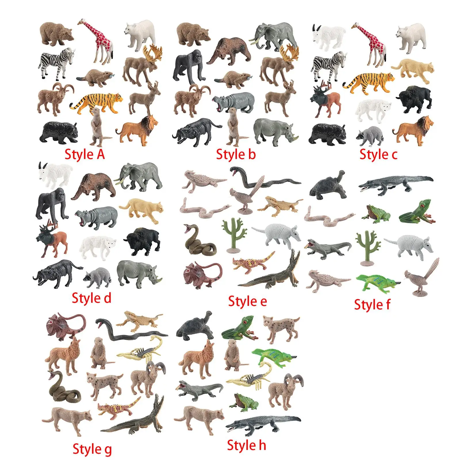 12x Mini animali della fauna selvatica figurine Set collezioni della giungla realistico per regalo di compleanno Cake Topper Holiday Party Favors Kids