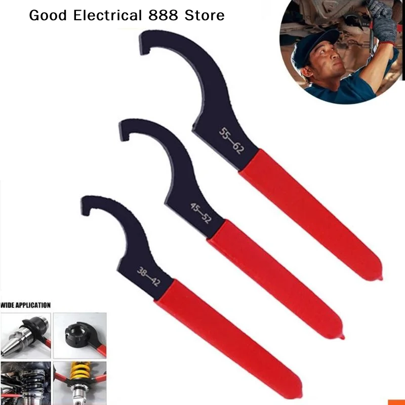 【G】Comfort Grip Hook Wrench Spanner Tool C Type For Round Nut 38 42 45 52 55 62 68 72mm Adjustable Hand Tool Plumbing Repair