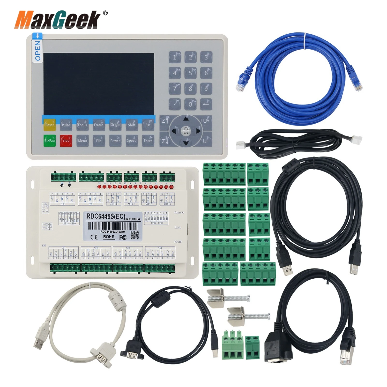 

Maxgeek RDC6445S Full Set CO2 Laser Controller Board Suitable for CO2 Laser Cutting and Engraving Machines