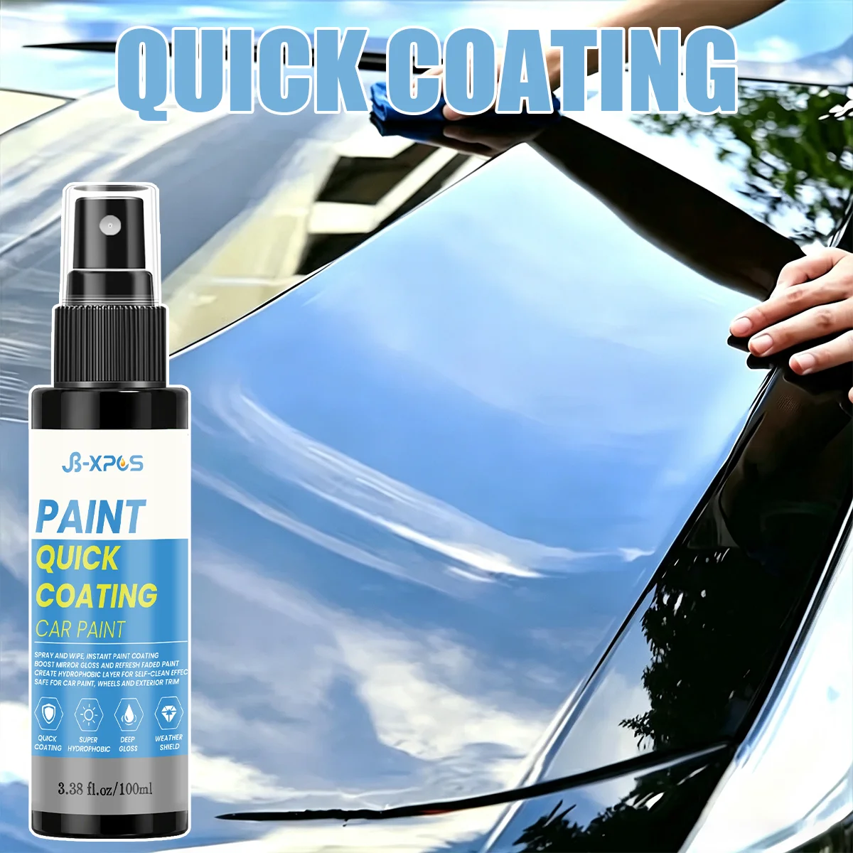 JB-XPCS Paint Quick Coating Spray Car Paint Care Super Hydrophobic Weather Shield Auto Exterior Gloss Refinish YT0307