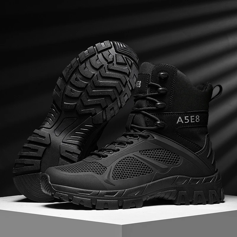 Men's Training Boots Four Seasons Anti-Slip Breathable Comfort Plus Size Outdoor Field Hiking Boots Professional Tactical Boots