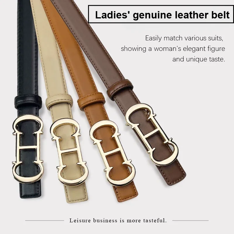 

Women's Leather Belt All-in-one Denim Personality Ins Style Decorative Alloy Waistband Dress Thin Belt Belts for Women