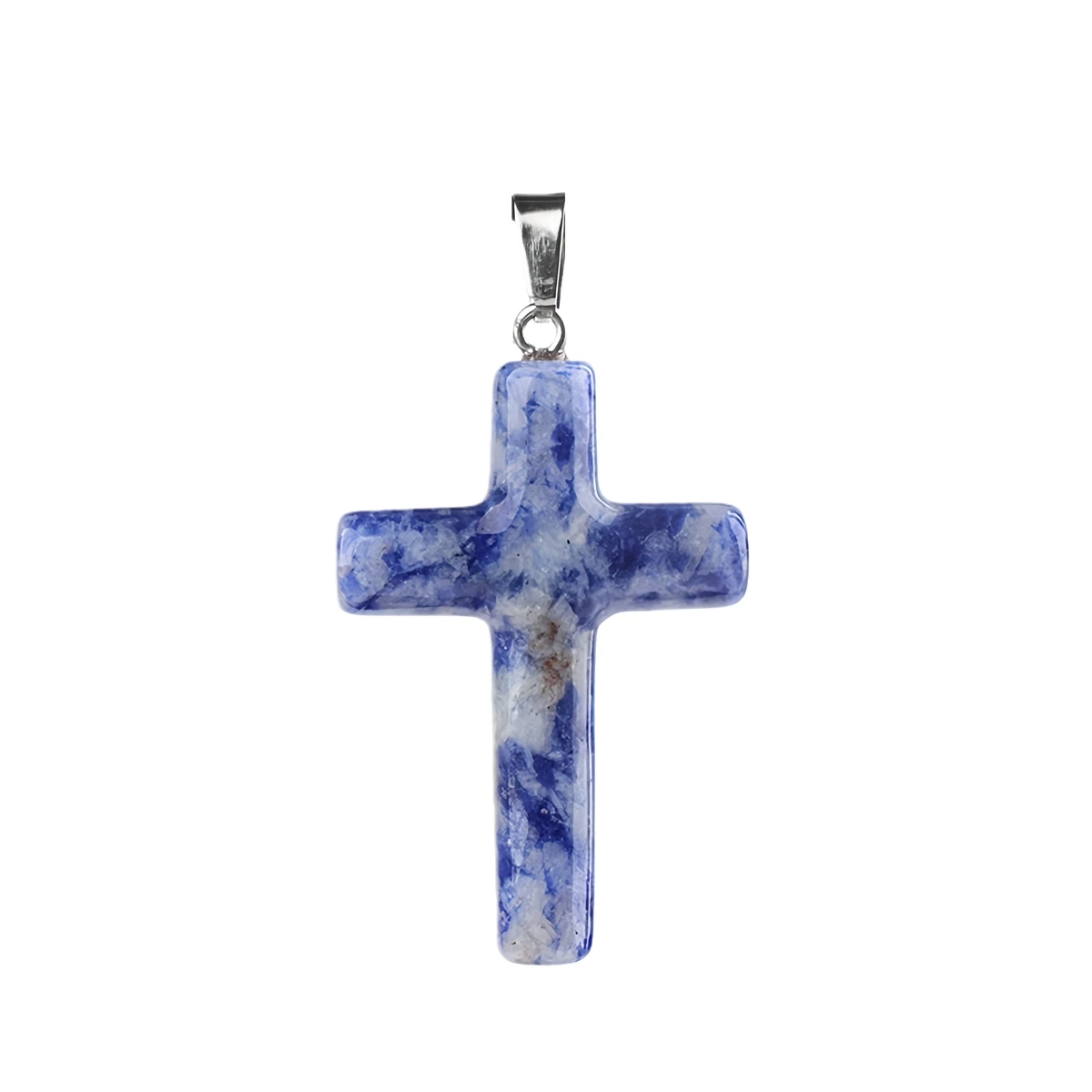 اليدوية مشتهى سوداليتي الصليب الأحجار الكريمة قلادة قلادة للنساء الرجال شفاء شقرا 27x40 مللي متر كريستال دلايات المختنق مجوهرات #2