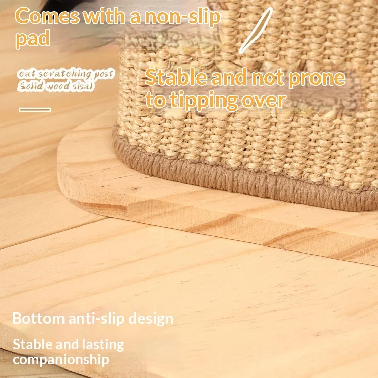 Rascador vertical de sisal para gatos con árbol y juguete varita - imagen 3