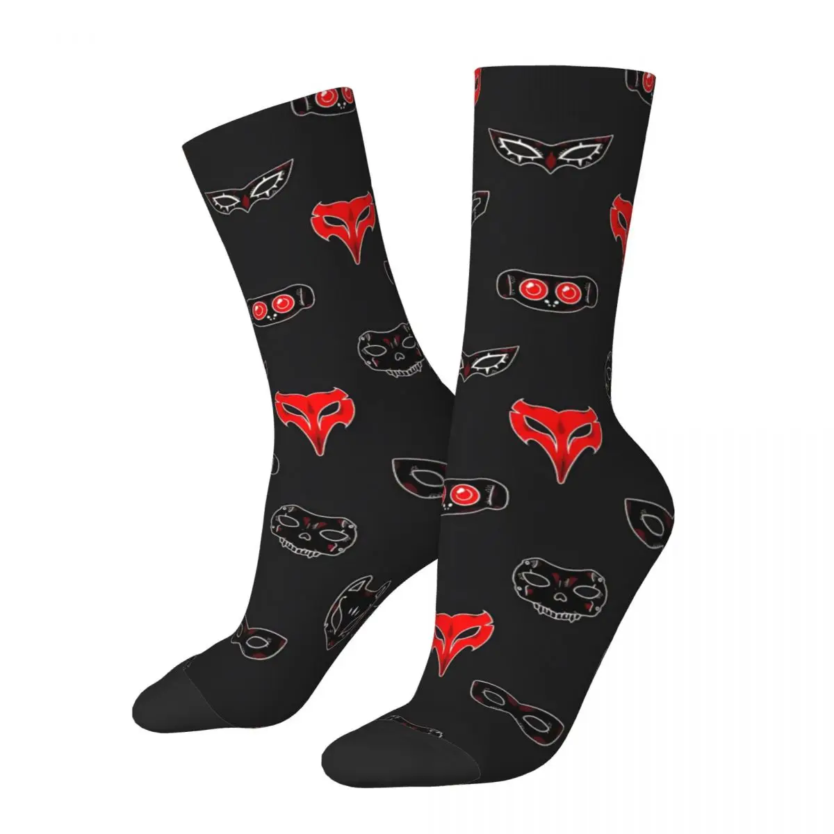 

Retro Persona 5 Masks Men's Socks Unisex Novelty Seamless Printed Crazy Crew Sock Gift