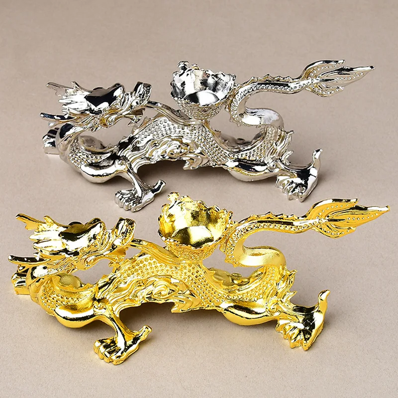 Dragon Year Golden Dragon Decoration Dragon Back Decoration Silver Dragon Crafts Home Decoration Crystal Ball Base Display Brack