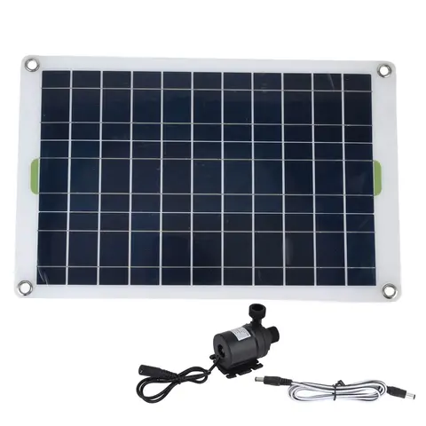 Solar Water Pump Kit Panel 800L/h 12V Low Noise DC Eco Friendly Sturdy Silicone Plastic Solar Pond Pump for Garden
