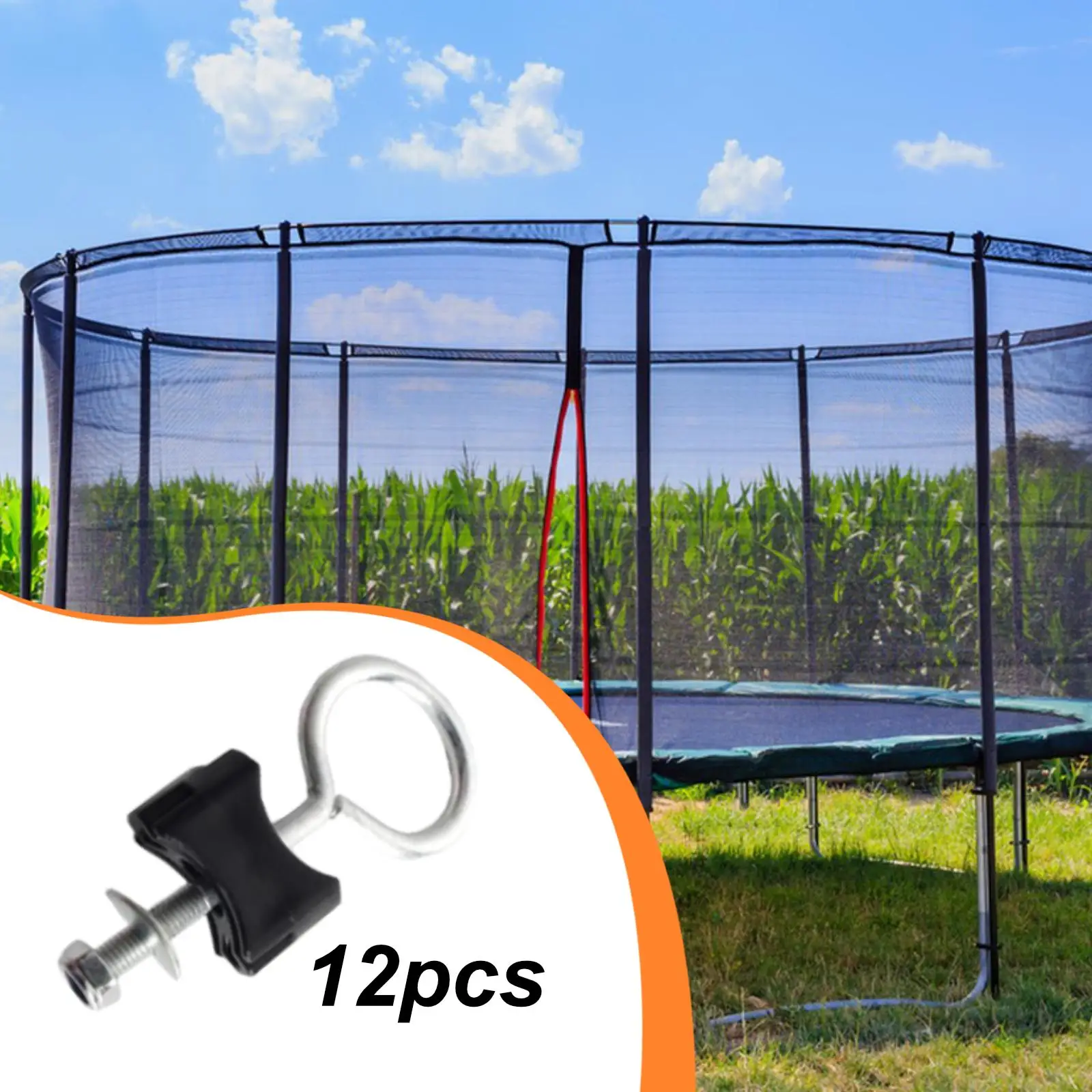 

12 Pieces Trampoline Screws Stability Tool Steel,Enclosure Pole Spacers Anti Loose Jumping Bed Screws Trampoline Accessories