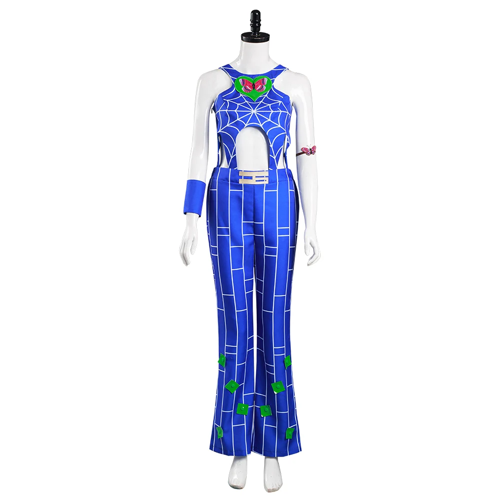 Anime JoJo‘s Bizarre Adventure Stone Ocean Jolyne Cujoh Cosplay Costume Pants Vest Outfits Halloween Carnival Suit