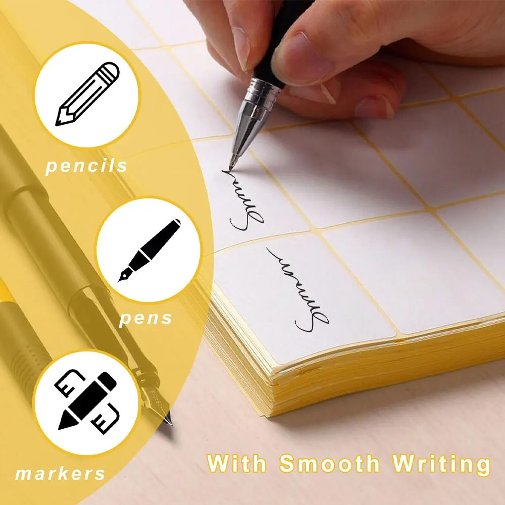 Square Matte Self-Adhesive Label Sticker Handwritten Self-Adhesive Label Paper Cosmetic Date File Classification Mark Sticker