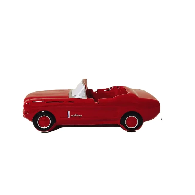 American red sports car ceramic ashtray decoration home foyer living room desktop storage decoration key storage box home decor
