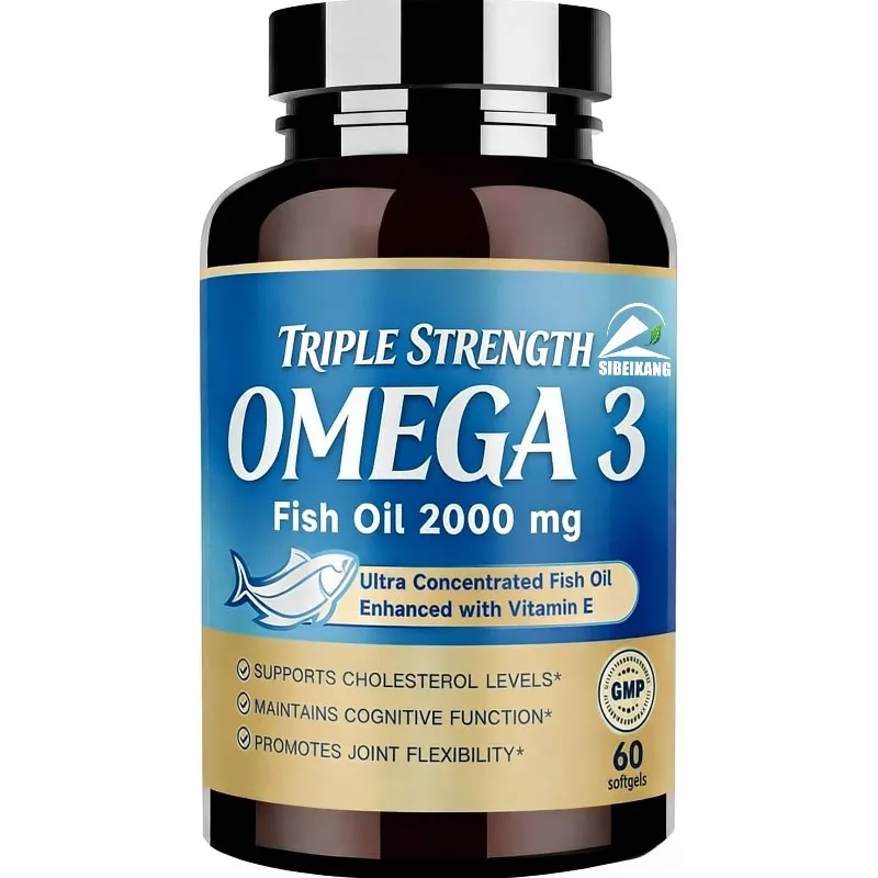 

Triple Omega-3 Fish Oil 2000mg contains EPA, DHA, and DPA - supporting eye, skin, and immune health, in 60 soft capsules