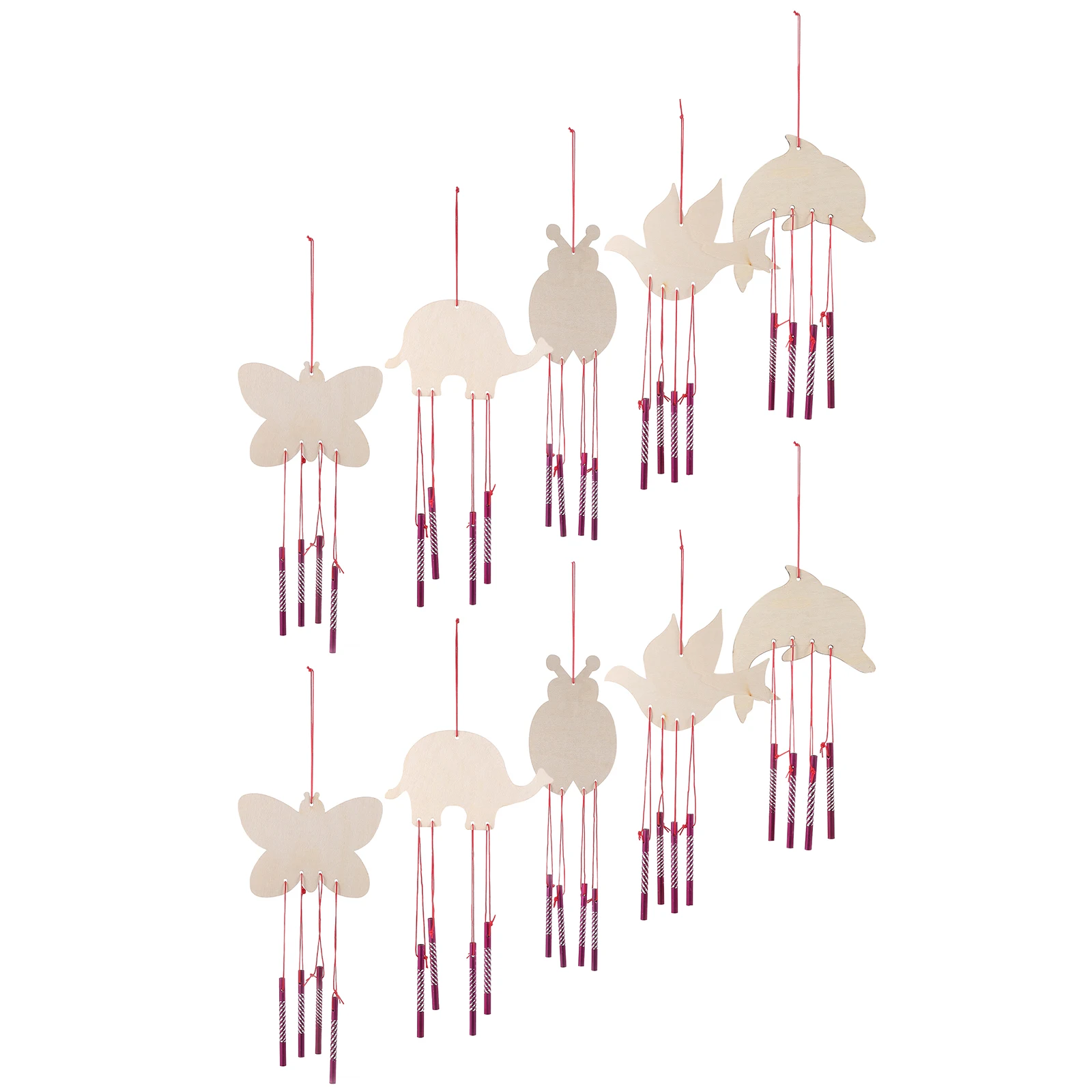 10 قطعة مجموعات الرياح الخشبية للأطفال Diy بها بنفسك الحيوان الحرفية النشاط مجموعة الربيع الديكور حفلة عيد ميلاد داخلي في الهواء الطلق ديكور المنزل #4