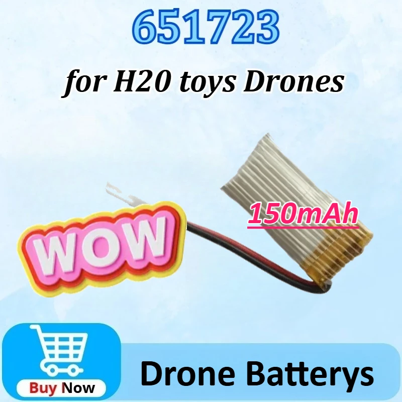 

651723 3.7V 150mAh for H20 S8 M67 U839 RC Quadcopter Helicopter Spare Parts LiPo Battery for H20 Toys Drones Batteries