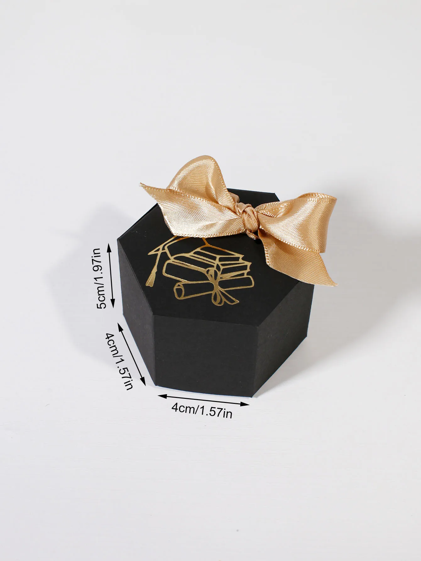 10pcs Graduation season parper candy box, multi-color hexagonal commemorative parper gift box, exquisite gold graduation hat view 6