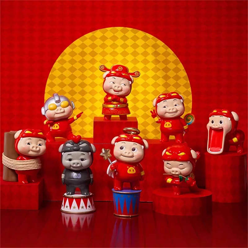 Cute Anime Figures GGBOND Action Figure Doll Toys PIG MAN Desk Decoration Collection Pig Toys ZHUZHUXIA PVC Model Birthday Gifts