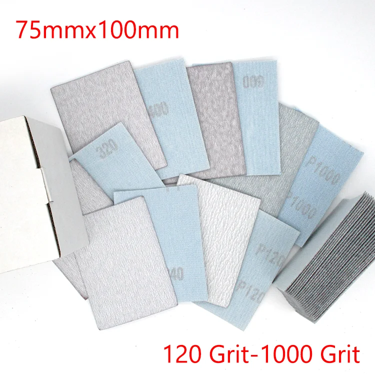 Yiqianyuan Square Flocking Sandpaper 70x100mm Small Hook&loop Flocking Dry Square Sandpaper Polish Abrasive Tool Polishing Sheet
