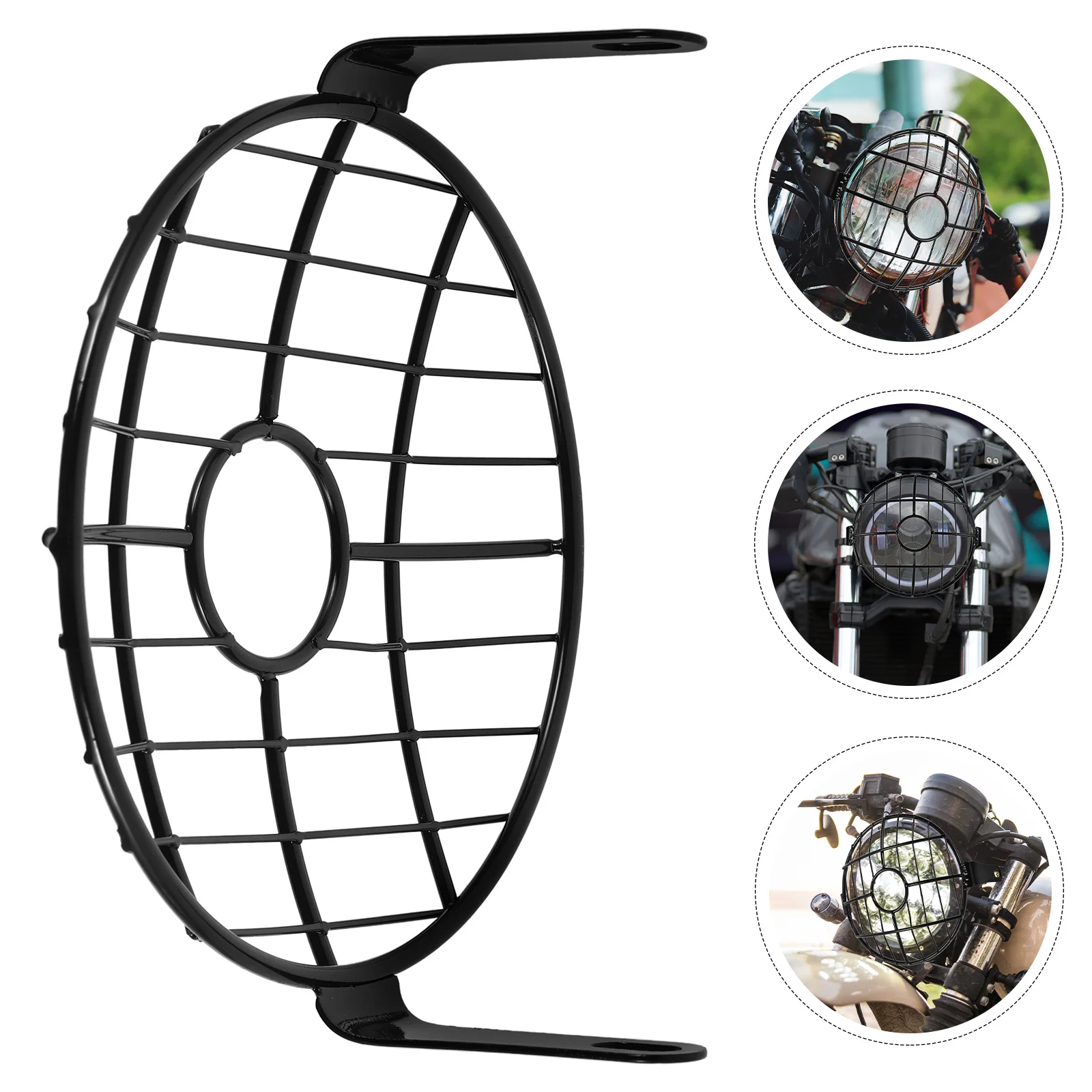 

Retro Mesh Motorcycle Headlight Guard Protector Cover Trim Exterior Accessories Universal Fit Easy Installation