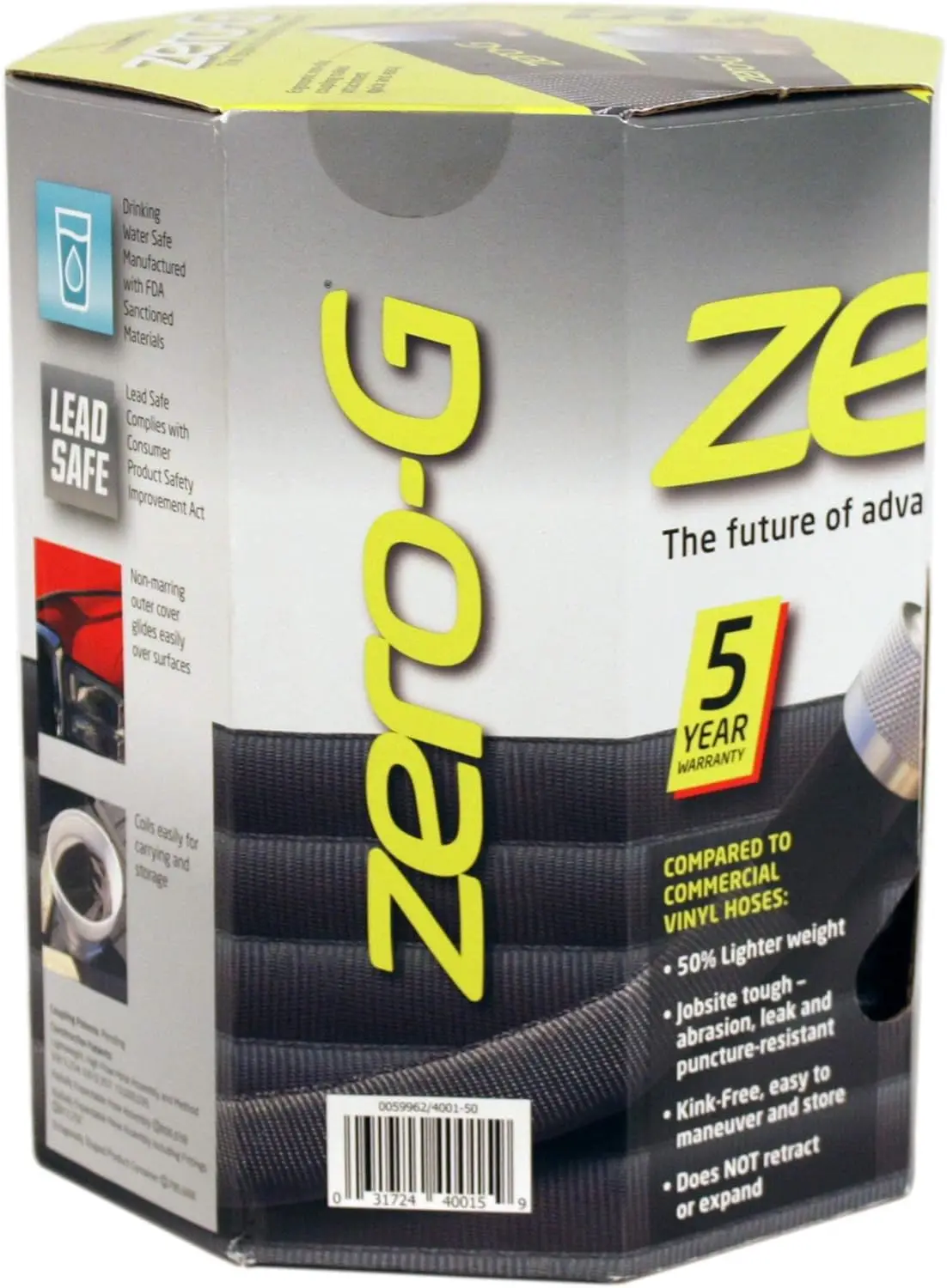 Zero-G 5/8 in. D X 50 ft. L Black Aluminum Garden Hose