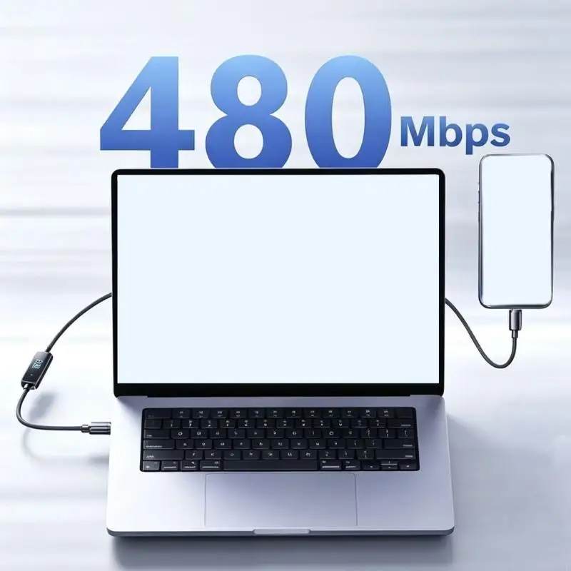 240W Power Delivery 3.1 Charging Cable with Integrated Color Screen HX5E