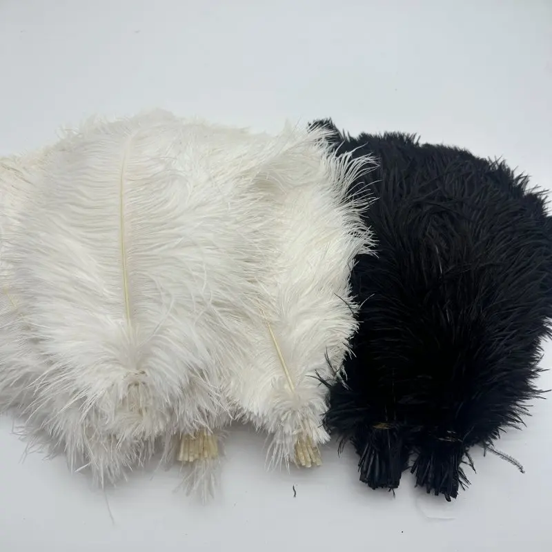 100pcs/lot Ostrich Feathers 15-40CM White Black for Crafts Wedding Decoration Party Handicraft  Carnival Plumas