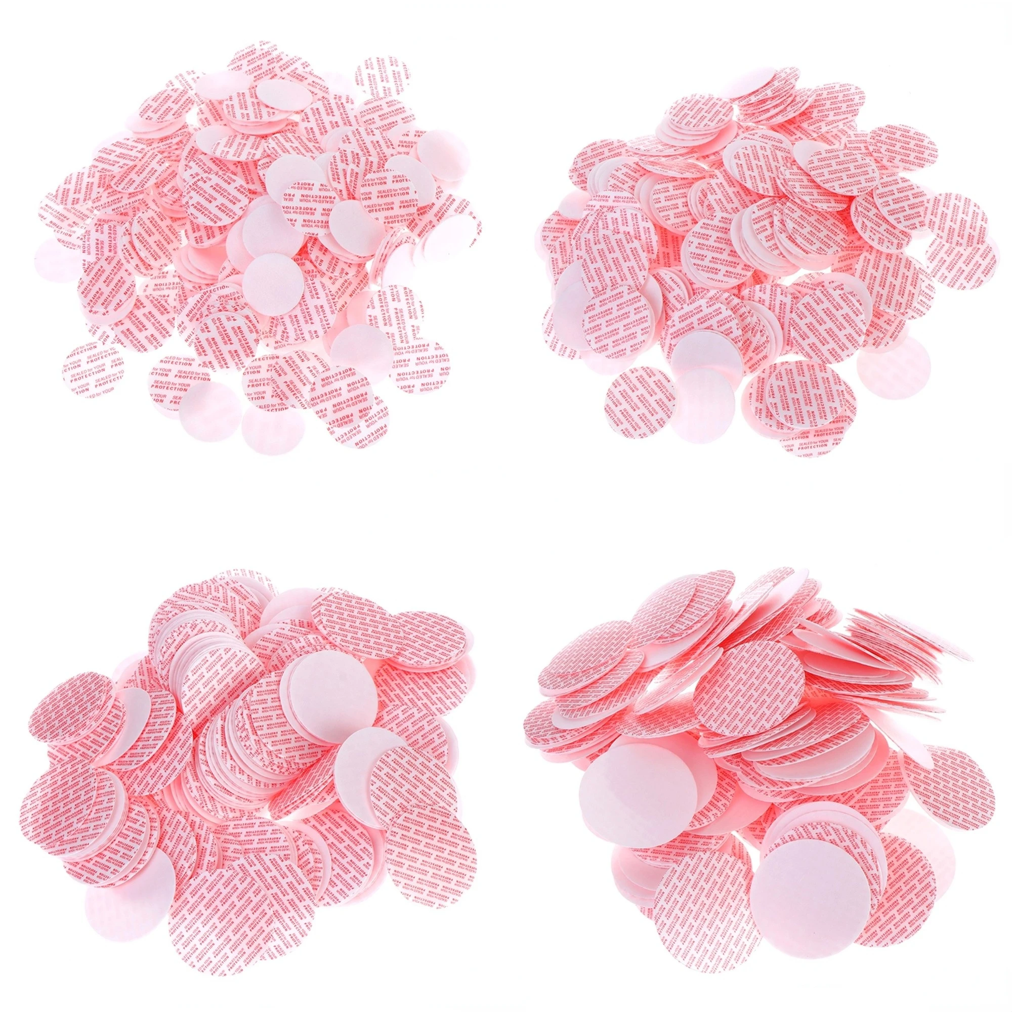 100Pcs/pack Red+White Self Adhesive Cap Liners Pressure Sensitive Tamper Sealers Air Tight for Cosmetic Container Bottles