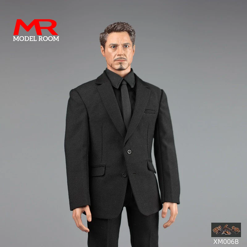 XRF XM006 1/6 Male Black Suit Set Western-style Clothes Model Fit 12'' BD001 MB002 Soldier Action Figure Body Dolls