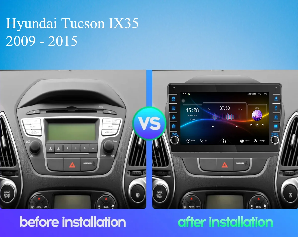 Android 14 8G For Hyundai Tucson ix35 2009 - 2015 Car Radio Multimedia Video Music Gps Navi Monitor Head Unit Tape recorder RDS