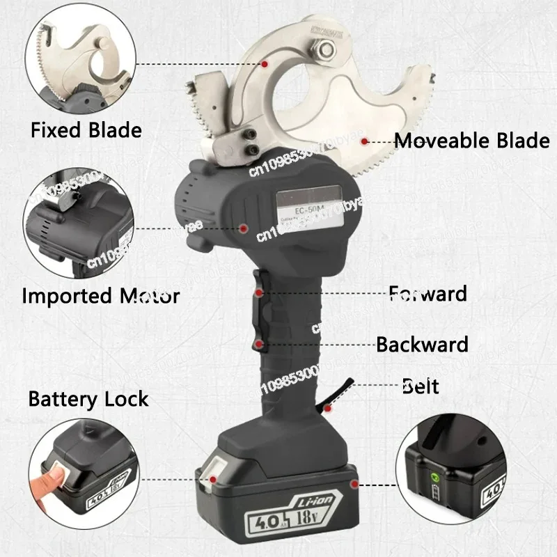 

Electric Gear Cable Cutter Brushless Motor Charging Ratchet Scissors Copper Aluminum Cable Scissors Steel Core Wire Gear Scissor