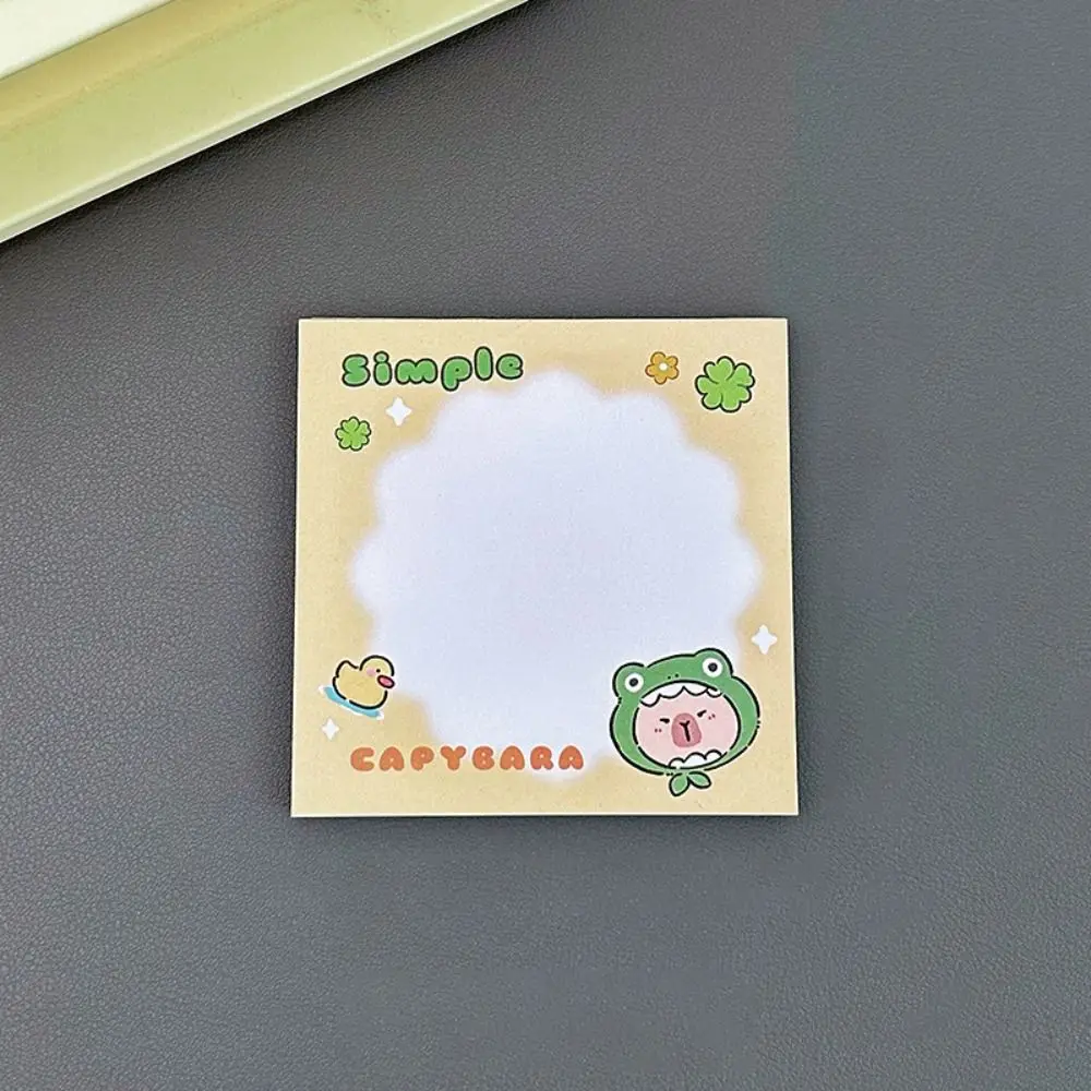 50 ورقة/حزمة لطيف الوردي كابيبارا مثبت دفتر Ins الكرتون غير لزجة كابيبارا مذكرة الوسادة القابلة للإزالة المحمولة رسالة ورقة