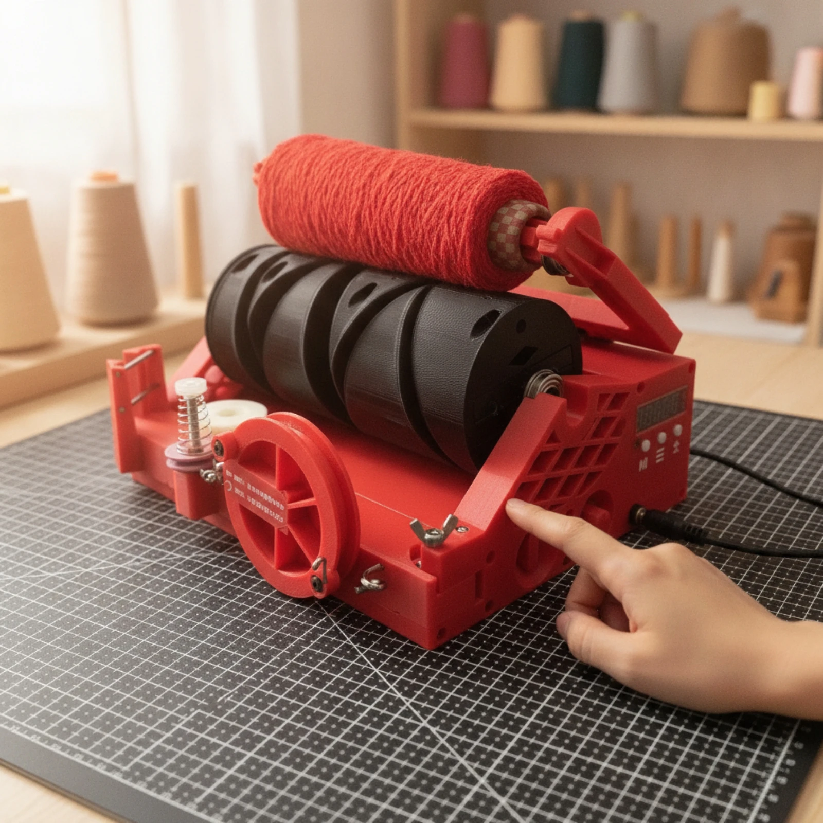 Yarn Winding Machine Desktop Yarn Winder Tool Tangle-Tangle-Preventing Smooth for Crafters, Tufting, Craft Studio